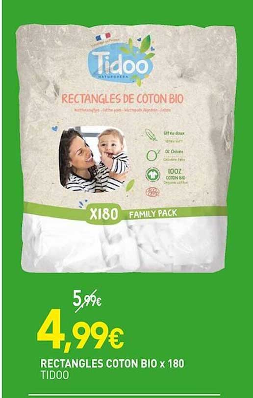 rectangles coton bio x 180 tidoo