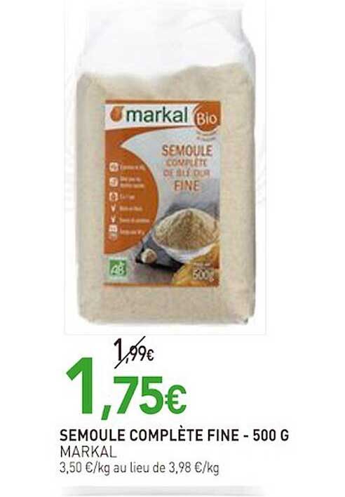 Semoule Complète Fine Markal - 500 G