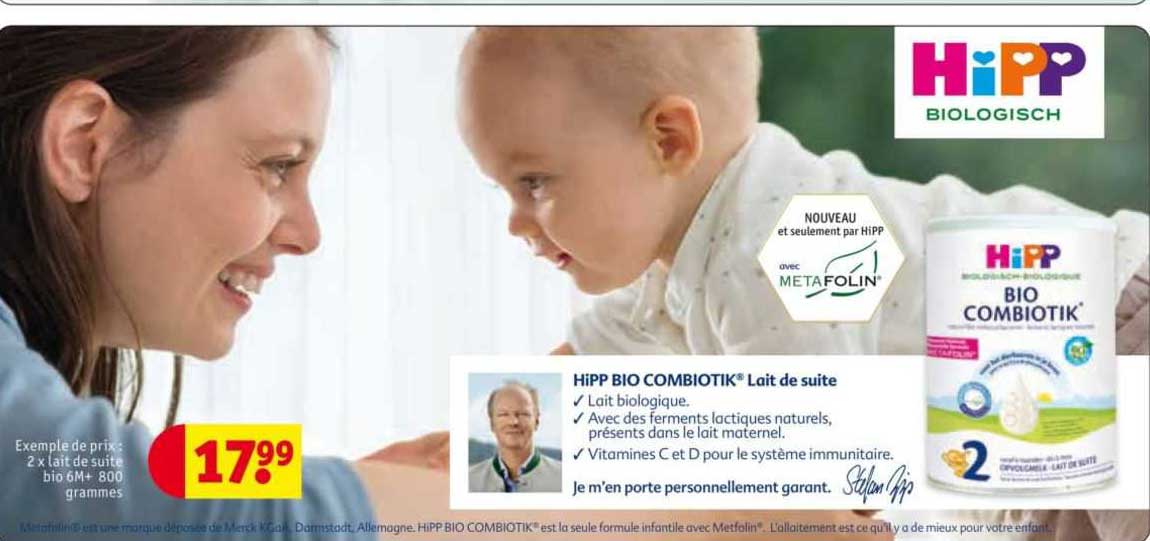 2x lait de suite bio 6m+ 800 grammes hipp biologisch