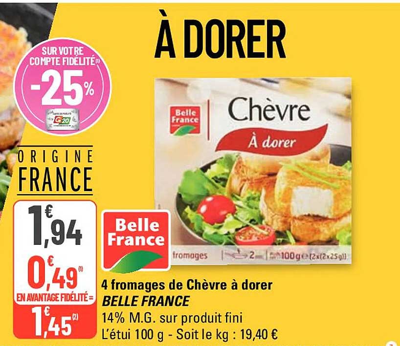 4 fromages de chèvres à dorer belle france