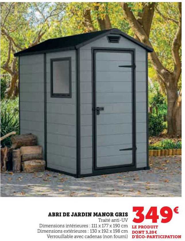 abri de jardin manor gris
