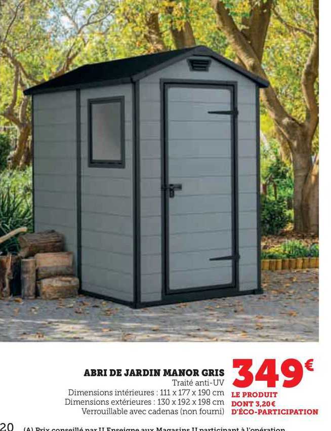 abri de jardin manor gris