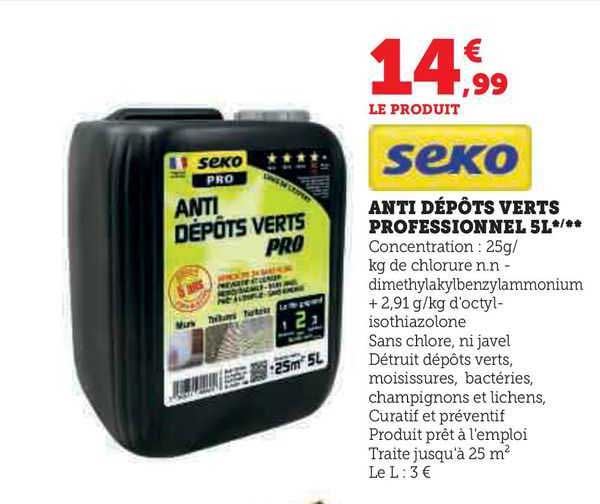 anti dépôts verts professionnel 5l seko