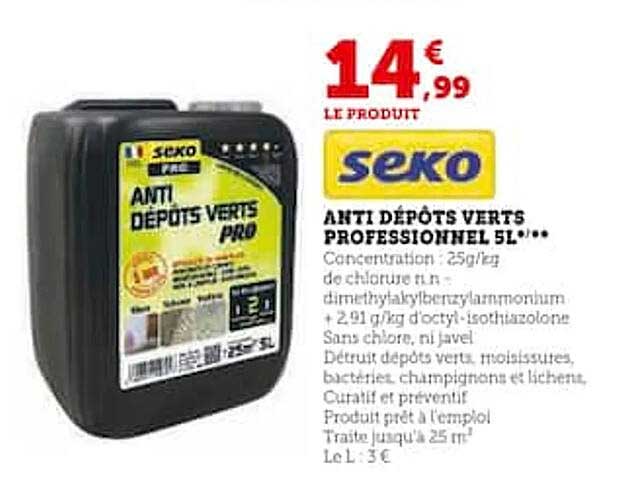 anti dépôts verts professionnel 5l seko