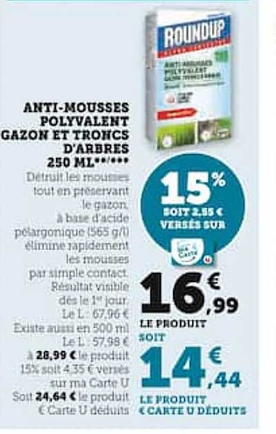 anti-mousses polyvalent gazon et troncs d'arbres 250 ml **/***