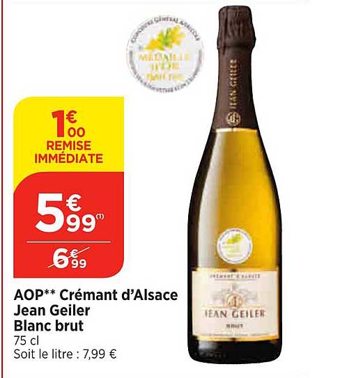 aop crémant d'alsace jean geiler blanc brut