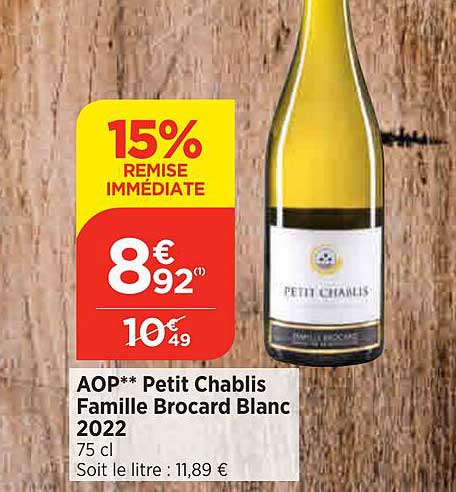 aop petit chablis famille brocard blanc 2022