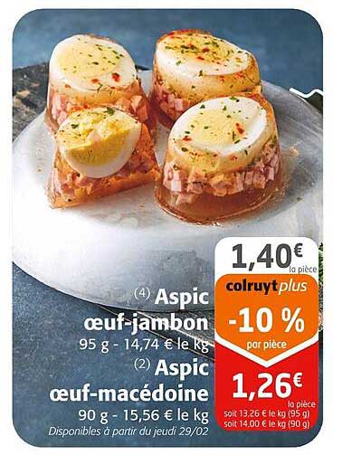 aspic oeuf-jambon, aspic oeuf-macédoine