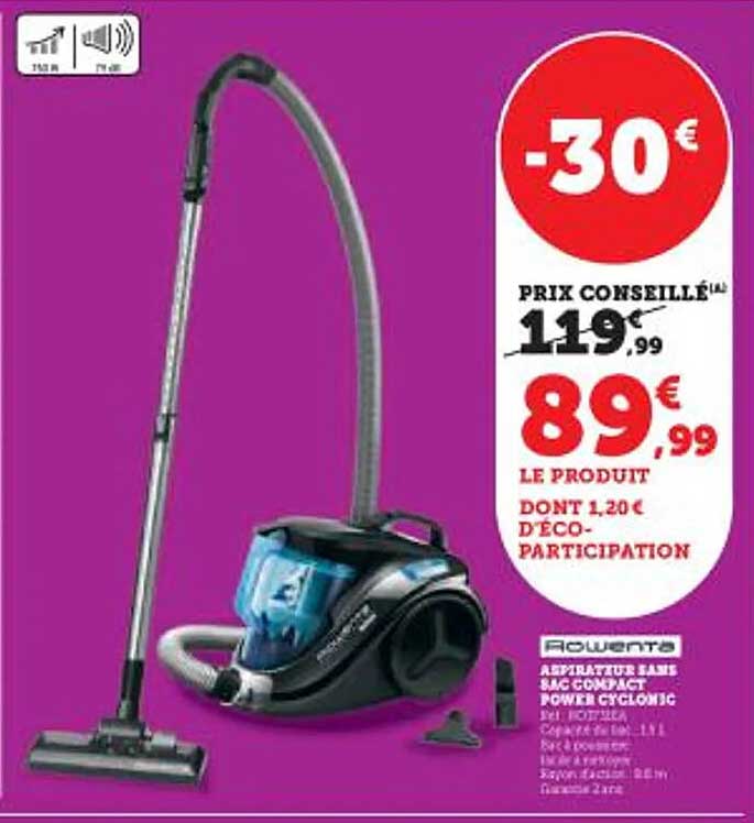 aspirateur sans sac compact power cyclonic rowenta