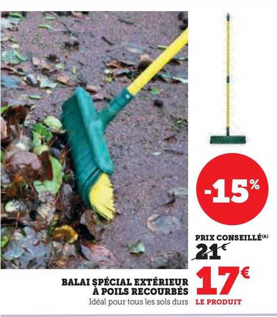 balai spécial extérieur à poils recourbés