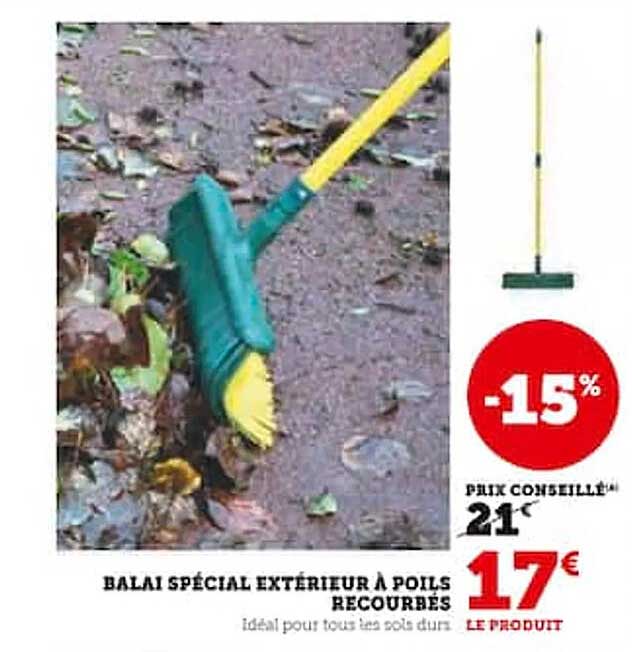 balai spécial extérieur à poils recourbés