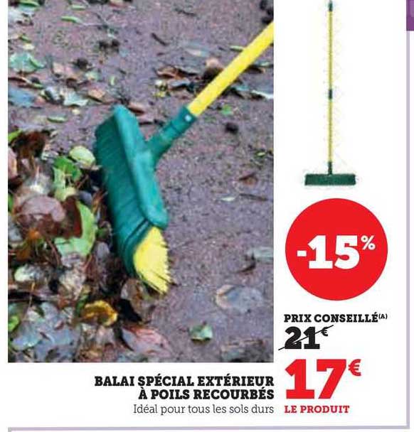 Balai Spécial Extérieur à Poils Recourbés