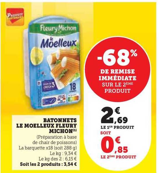 bâtonnets le moelleux fleury michon