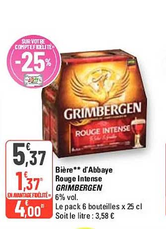 Bière D'abbaye Rouge Intense Grimbergen