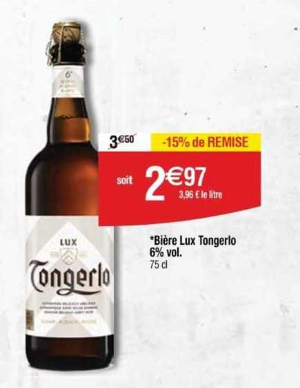 bière lux tongerlo 6% vol