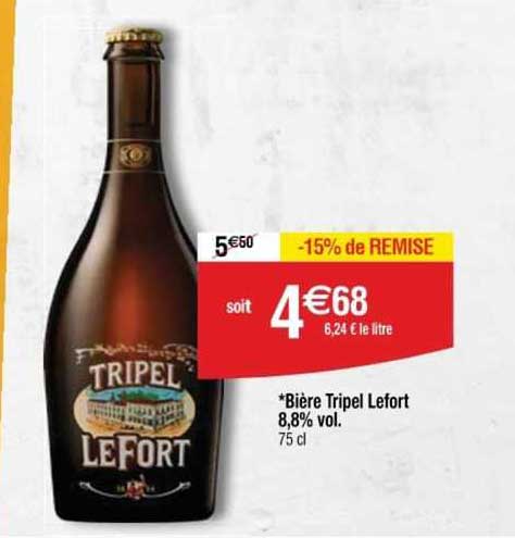 Bière Tripel Lefort 8,8% Vol
