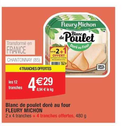 blanc de poulet doré au four fleury michon