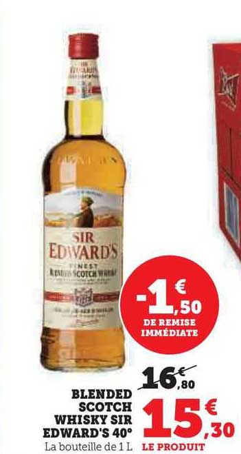 blended scotch whisky sir edward's 40°