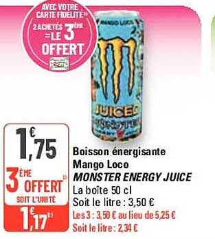 boisson énergisante mango loco monster energy juice