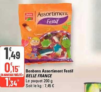 bonbons assortiment festif belle france
