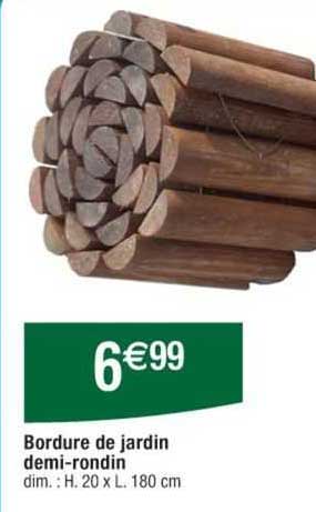 bordure de jardin demi-rondin