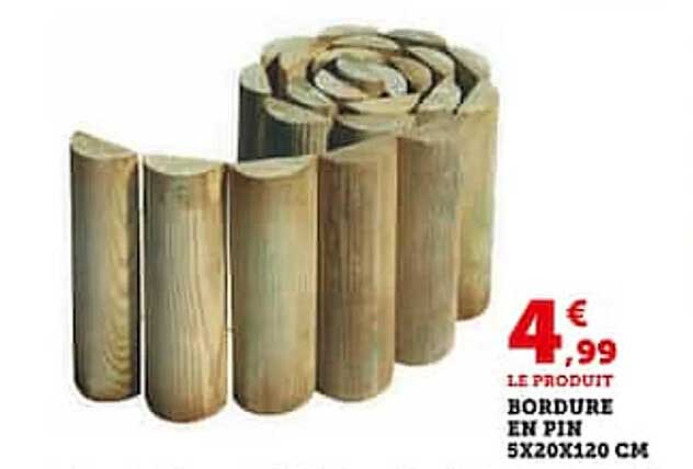 Bordure En Pin 5x20x120 Cm