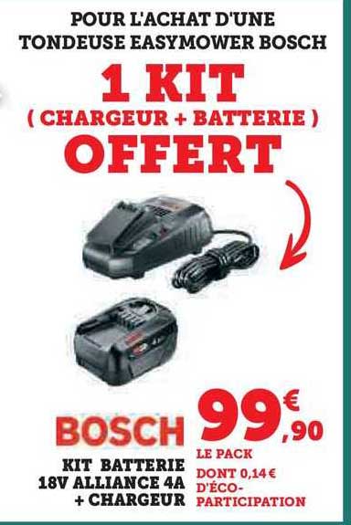 bosch kit batterie 18v alliance 4a + chargeur