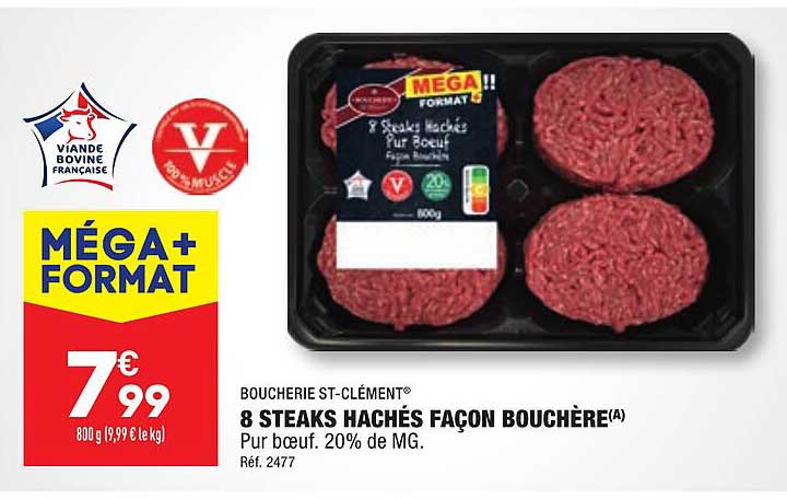 boucherie st-clément 8 steaks hachés façon bouchère