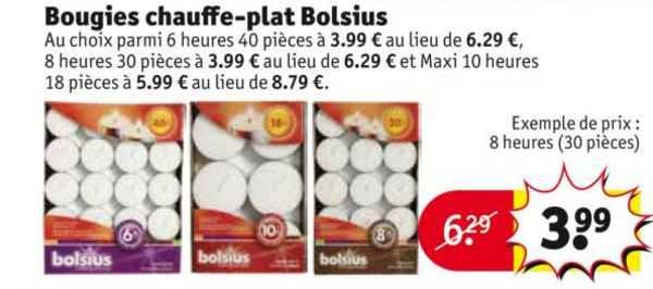 bougies chauffe-plat bolsius
