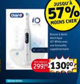 brosse à dents électrique iO7 white avec une brossette supplémentaire