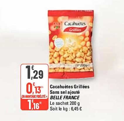 cacahuètes grillées sans sel ajouté belle france