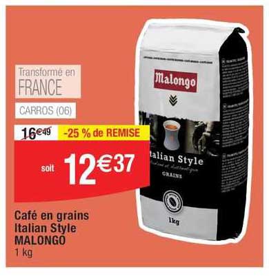 café en grains italian style malongo