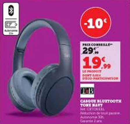 casque bluetooth tone navy t'nb