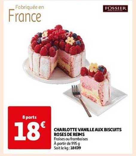 charlotte vanille aux biscuits roses de reims