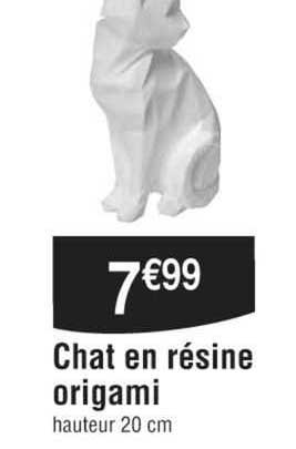 Chat En Résine Origami