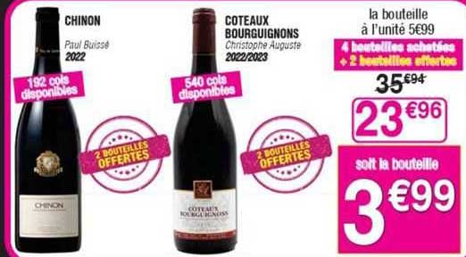 chinon paul buissé 2022, côteaux bourguignons christophe auguste