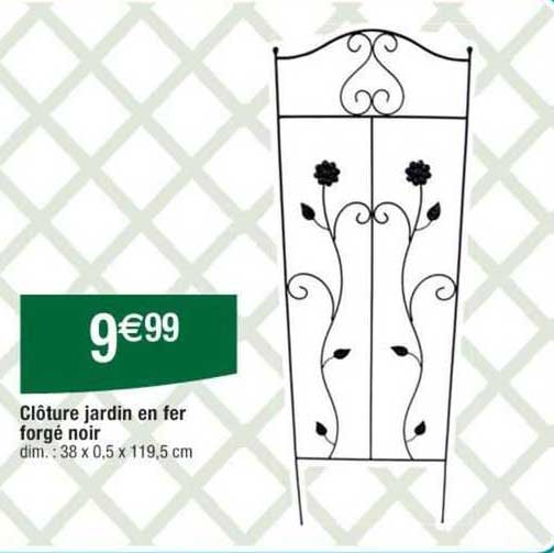 clôture jardin en fer forgé noir