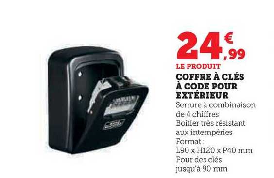 Coffre à Clés à Code Pour Extérieur