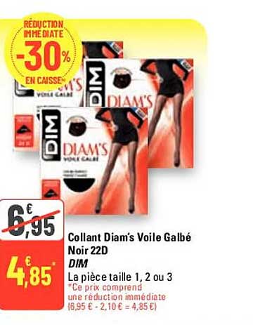 collant diam's voile galbé noir 22d dim