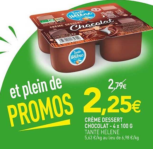 crème dessert chocolat tante hélène - 4 x 100 g