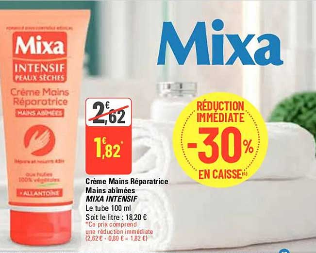 crème mains réparatrice mains abîmées mixa intensif