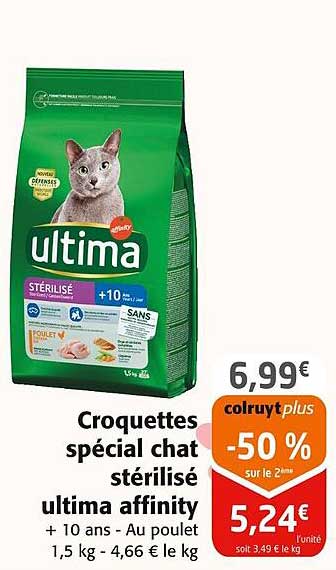 croquettes spécial chat stérilisé ultima affinity