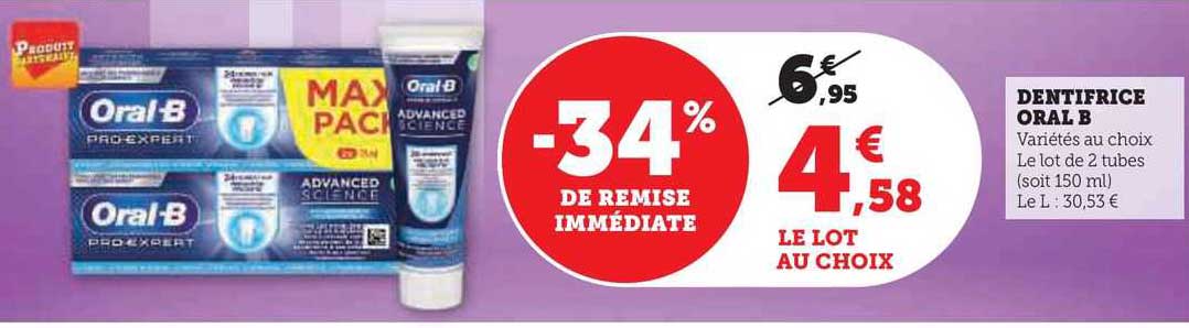 dentifrice oral b