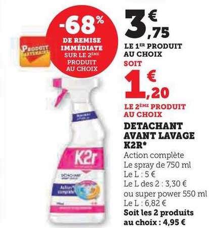 détachant avant lavage k2r
