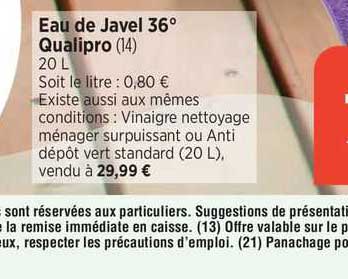 eau de javel 36° qualipro
