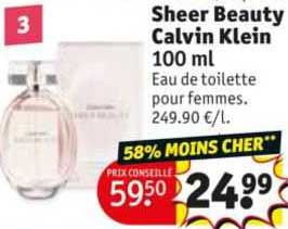eau de toilette pour femmes sheer beauty calvin klein