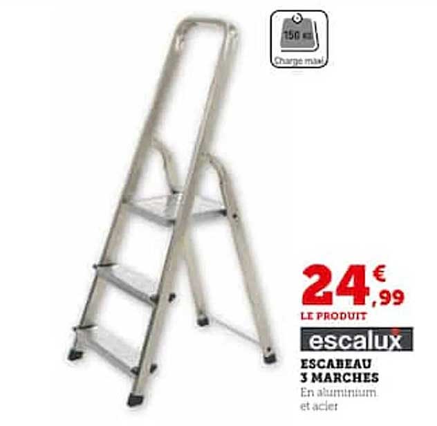 escalux escabeaux 3 marches