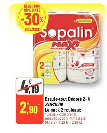 essuie-tout décoré 2=4 sopalin