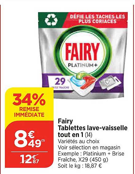 fairy tablettes lave-vaisselle tout en 1