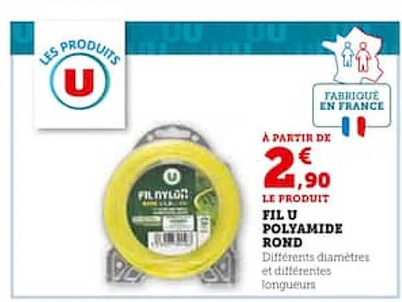 fil u polyamide rond